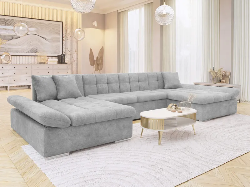 Dewitt U-formad 5-sits Bäddsoffa med förvaring - ljusgrå - Möbler - Soffa - Bäddsoffa