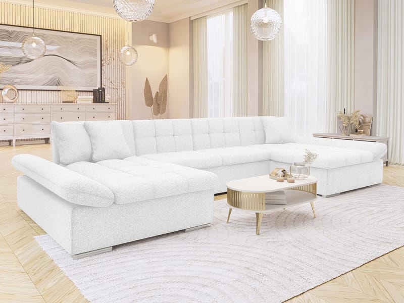 Dewitt U-formad 5-sits Bäddsoffa med förvaring - vit - Möbler - Soffa - Bäddsoffa