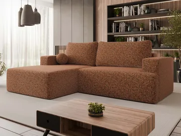 Deylor 3-sits Bäddsoffa med divan - brun - Möbler - Soffa - Bäddsoffa
