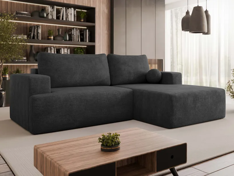 Deylor 3-sits Bäddsoffa med divan - svart - Möbler - Soffa - Bäddsoffa