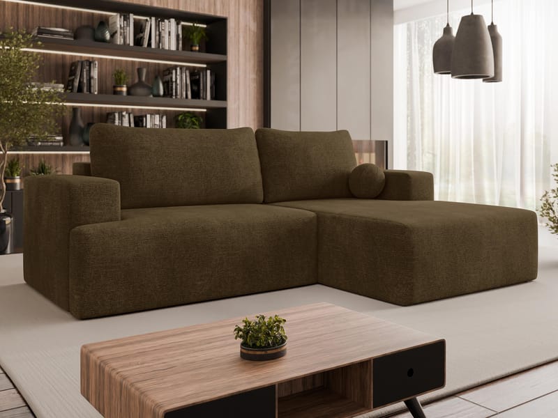 Deylor Bäddsoffa med Divan 3-sits - Brun - Möbler - Soffa - Bäddsoffa