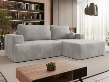 Deylor Bäddsoffa med Divan 3-sits - Grå - Möbler - Soffa - Bäddsoffa