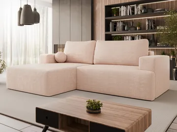 Deylor Bäddsoffa med Divan 3-sits - Rosa - Möbler - Soffa - Bäddsoffa