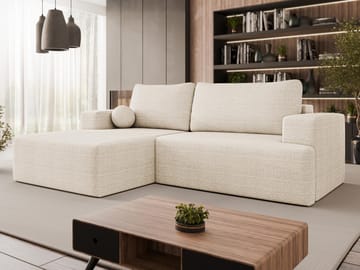 Deylor Bäddsoffa med Divan 3-sits - Vit - Möbler - Soffa - Bäddsoffa