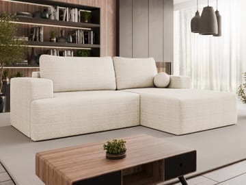 Deylor Bäddsoffa med Divan 3-sits - Vit - Möbler - Soffa - Bäddsoffa