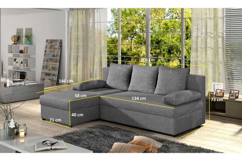 Dirk Bäddsoffa med Divan - Brun - Möbler - Soffa - Bäddsoffa