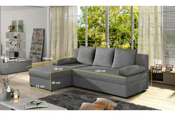 Dirk Bäddsoffa med Divan - Brun - Möbler - Soffa - Bäddsoffa
