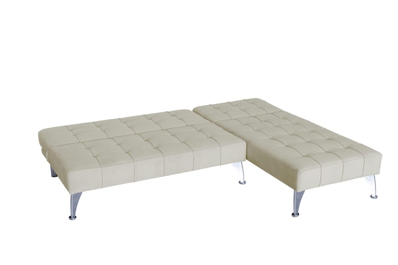Divansoffa med bäddfunktion beige sammet - beige - Möbler - Soffa - Bäddsoffa