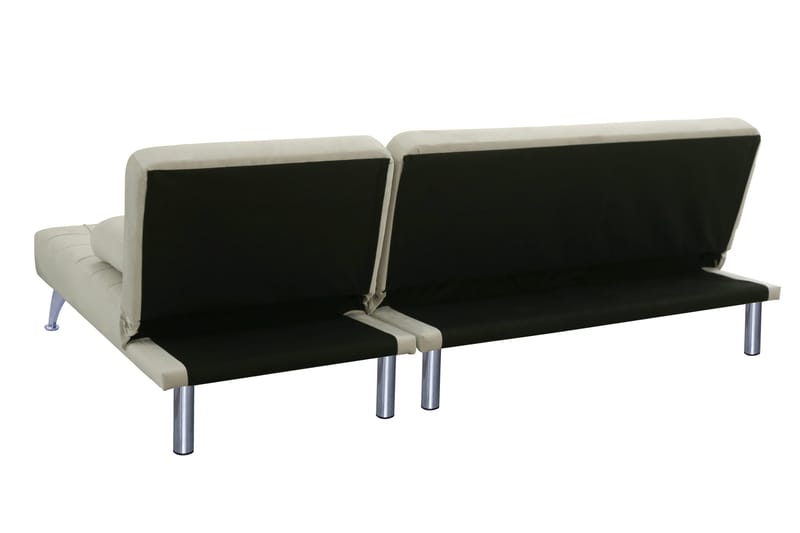 Divansoffa med bäddfunktion beige sammet - beige - Möbler - Soffa - Bäddsoffa