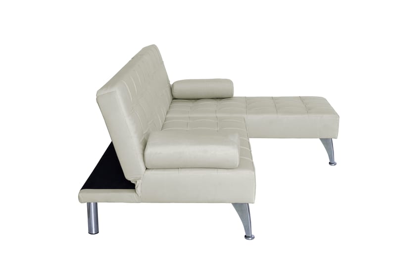 Divansoffa med bäddfunktion beige sammet - beige - Möbler - Soffa - Bäddsoffa