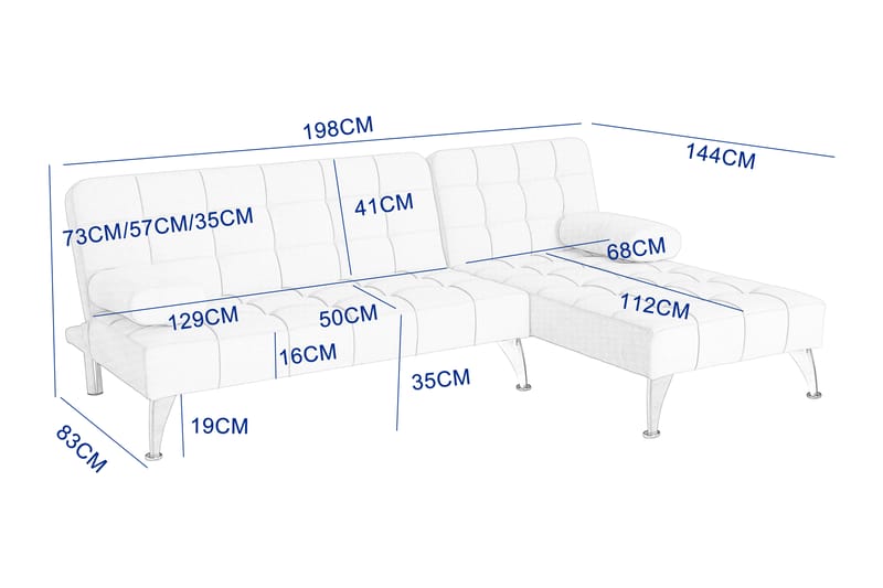 Divansoffa med bäddfunktion beige sammet - beige - Möbler - Soffa - Bäddsoffa