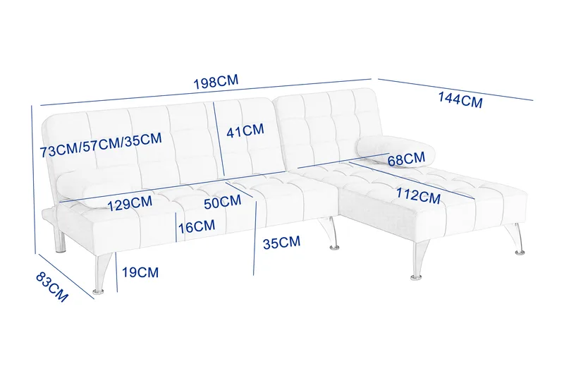 Divansoffa med bäddfunktion svart sammet - Neptun - svart - Möbler - Soffa - Bäddsoffa