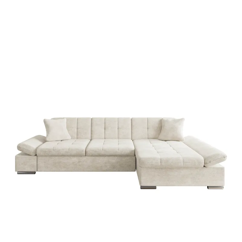 Djerra 3-sits Bäddsoffa divan höger med förvaring - Beige - Möbler - Soffa - Bäddsoffa
