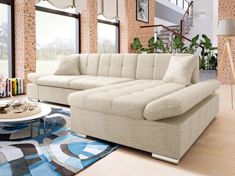 Djerra 4-sits Bäddsoffa med Schsälong Höger - Ljusbeige - Möbler - Soffa - Bäddsoffa