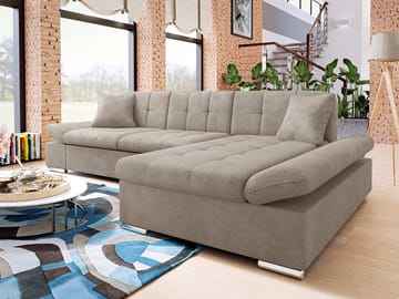 Djerra 4-sits Bäddsoffa med Schsälong Höger - Mörkbeige - Möbler - Soffa - Bäddsoffa