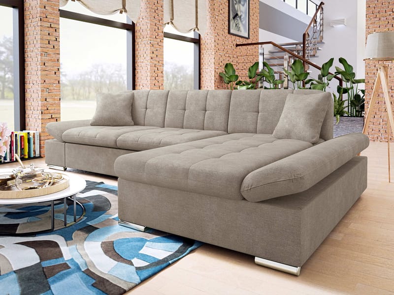 Djerra 4-sits Bäddsoffa med Schsälong Höger - Mörkbeige - Möbler - Soffa - Bäddsoffa