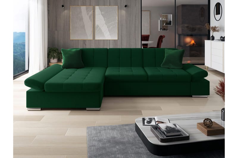 Djerra Bäddsoffa m. Divan 3-sits - Grön - Möbler - Soffa - Bäddsoffa