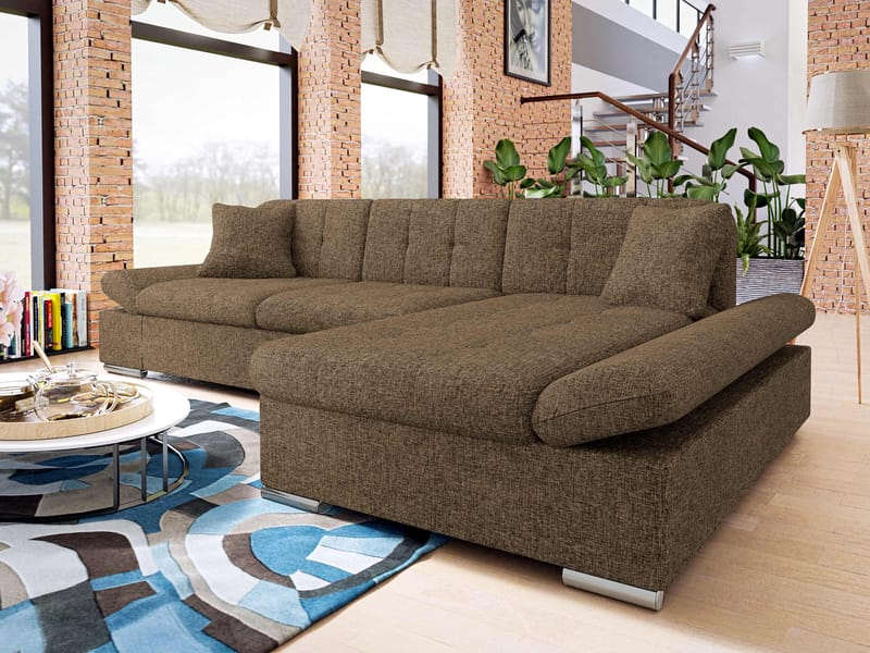 Djerra Bäddsoffa med Divan 3-sits - Brun - Möbler - Soffa - Bäddsoffa