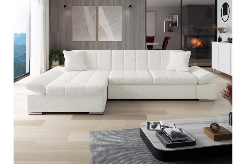 Djerra Bäddsoffa med Divan 3-sits - Vit - Möbler - Soffa - Bäddsoffa