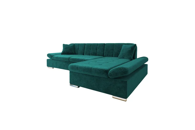 Djerra Bäddsoffa med Schäslong 3-sits i Chenille, Grön