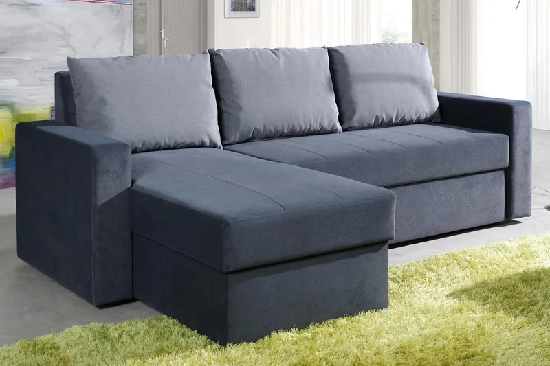 Domino Divanbäddsoffa 234x156x82 cm - Blå/Grå - Möbler - Soffa - Bäddsoffa