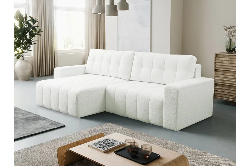 Doryn Bäddsoffa med Divan 3-sits - Vit - Möbler - Soffa - Bäddsoffa