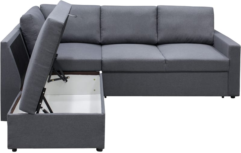Dream hörnsoffa med bäddfunktion och förvaring - Mörkgrå - Mörkgrå - Möbler - Soffa - Bäddsoffa