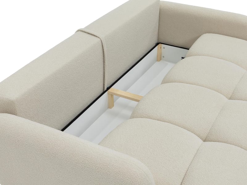 Durven 3-sits Bäddsoffa 160x200 cm med Förvaring i Bouclé - Beige - Möbler - Soffa - Bäddsoffa