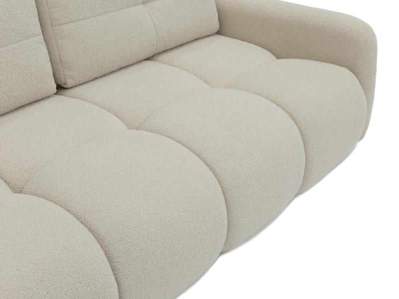 Durven 3-sits Bäddsoffa 160x200 cm med Förvaring i Bouclé - Beige - Möbler - Soffa - Bäddsoffa