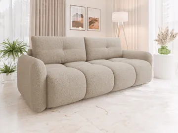 Durven 3-sits Bäddsoffa 160x200 cm med Förvaring i Bouclé - Beige - Möbler - Soffa - Bäddsoffa