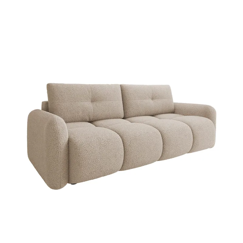 Durven 3-sits Bäddsoffa 160x200 cm med Förvaring i Bouclé, Beige