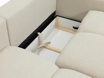 Durven 3-sits Vänster Bäddsoffa med Förvaring i Bouclé - Beige - Möbler - Soffa - Bäddsoffa
