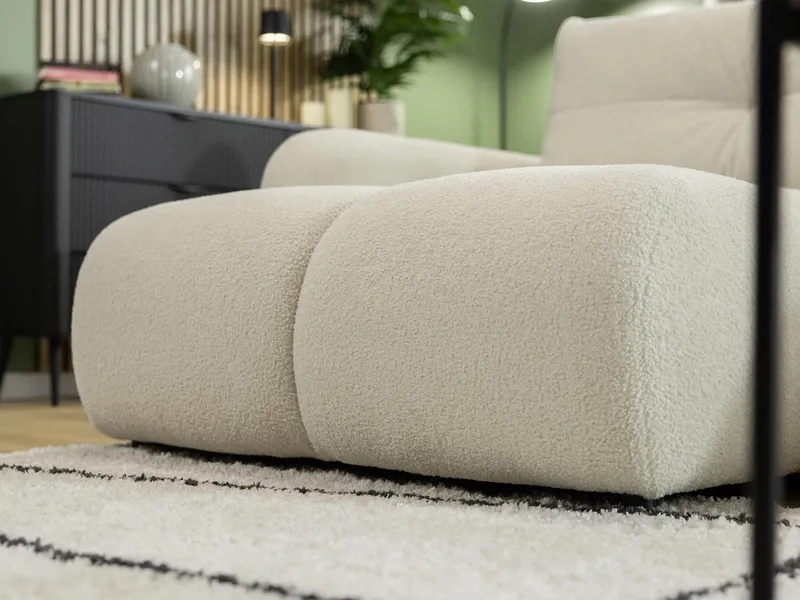 Durven 3-sits Vänster Bäddsoffa med Förvaring i Bouclé - Beige - Möbler - Soffa - Bäddsoffa