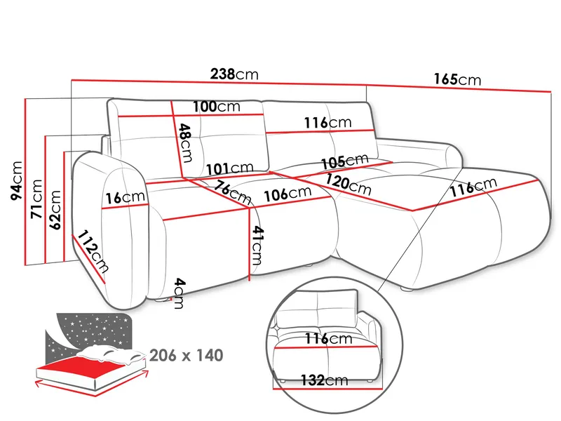 Durven Bäddsoffa 3-sits - Beige - Möbler - Soffa - Bäddsoffa