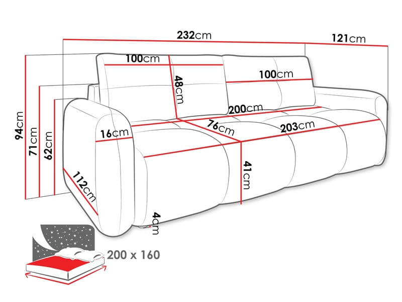 Durven Bäddsoffa 3-sits - Grå - Möbler - Soffa - Bäddsoffa