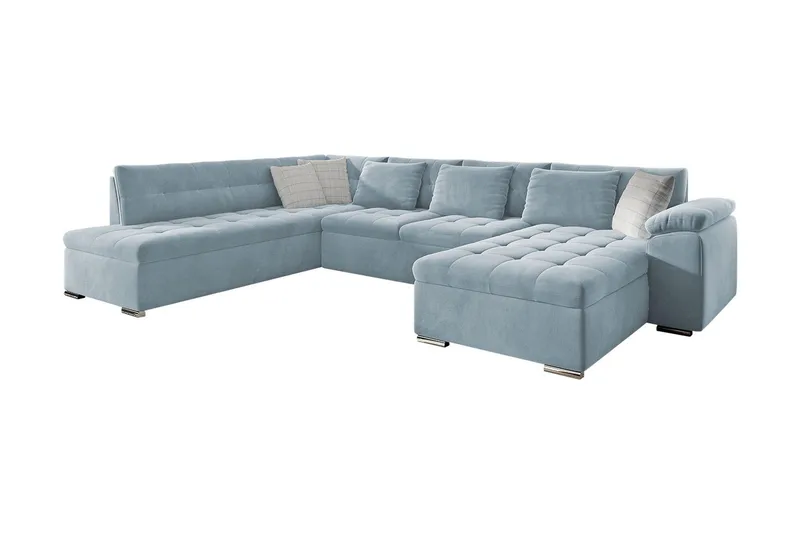 Dynir 4-sits Bäddsoffa i Sammet, Ljusblå