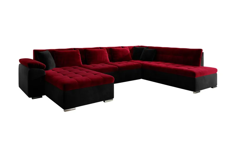 Dynir 4-sits Bäddsoffa i Sammet, Vinröd