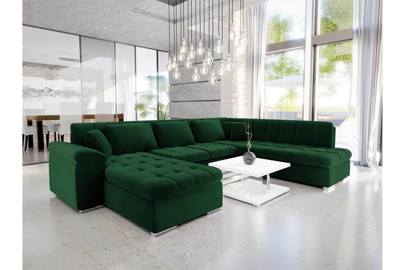 Dynir Bäddsoffa m. Divan och Schäslong 4-sits - Grön - Möbler - Soffa - Bäddsoffa