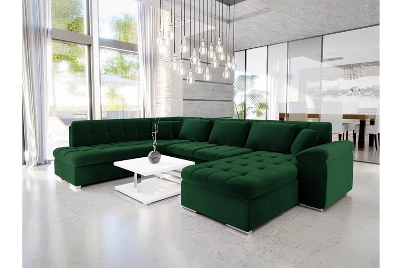 Dynir Bäddsoffa m. Divan och Schäslong 5-sits - Grön - Möbler - Soffa - Bäddsoffa