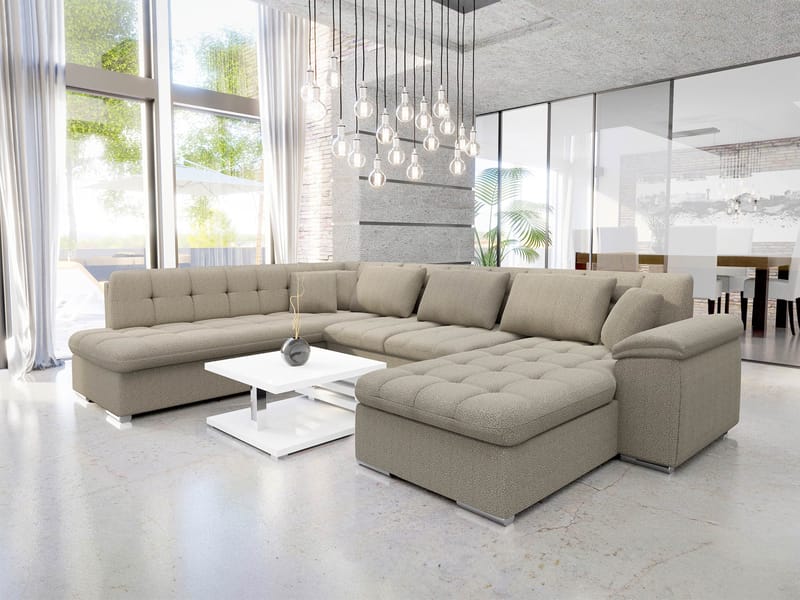 Dynir Bäddsoffa med Divan och Schäslong 5-sits - Beige - Möbler - Soffa - Bäddsoffa