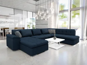 Dynir Bäddsoffa med Divan och Schäslong 5-sits - Blå - Möbler - Soffa - Bäddsoffa