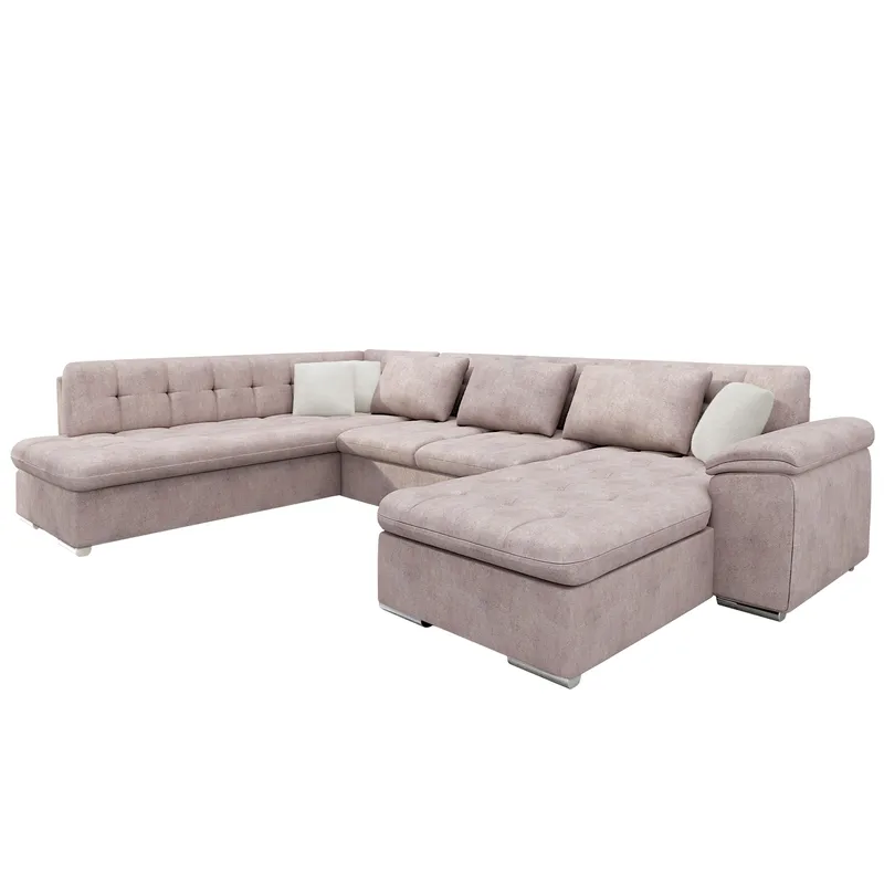 Dynir Bäddsoffa med Divan och Schäslong 5-sits - Rosa - Möbler - Soffa - Bäddsoffa