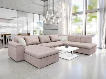 Dynir Bäddsoffa med Divan och Schäslong 5-sits - Rosa - Möbler - Soffa - Bäddsoffa