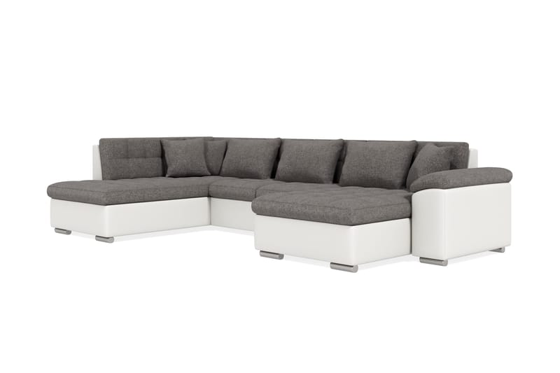 Dynir Hörnbäddsoffa Divan med Förvaring Höger - Vit/Ljusgrå - Möbler - Soffa - Bäddsoffa