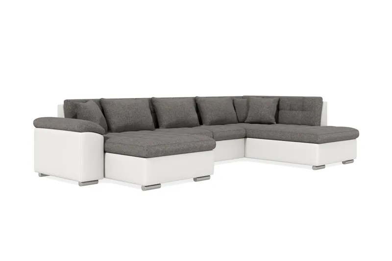 Dynir Hörnbäddsoffa Divan med Förvaring Vänster - Ljusgrå/Vit - Möbler - Soffa - Bäddsoffa