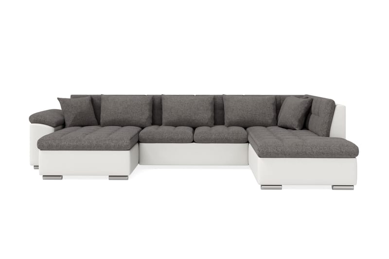 Dynir Hörnbäddsoffa Divan med Förvaring Vänster, Ljusgrå/Vit