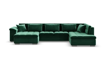 Dynir Vänster Tuftad Bäddsoffa med Förvaring i Sammet - Grön - Möbler - Soffa - Bäddsoffa