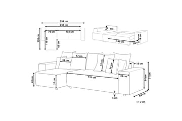 Dysis Hörnbäddsoffa 3-sits - Grå/Svart - Möbler - Soffa - Bäddsoffa