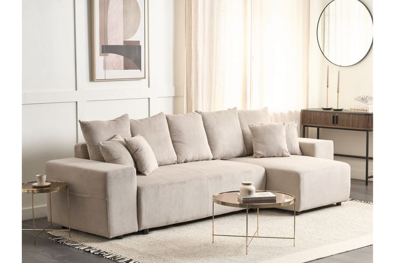 Dysis Hörnbäddsoffa 3-sits - Taupe/Svart - Möbler - Soffa - Bäddsoffa