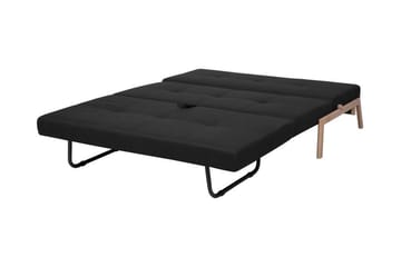 Edland 2-sits Rektangulär Bäddsoffa Fällbar 152 cm i Tyg med Träben - Svart - Möbler - Soffa - Bäddsoffa